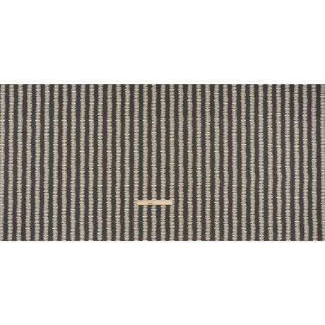 Cotton and Linen Canvas Print - Charcoal Dash and Dot Stripes - British Imported