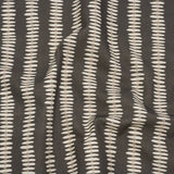Cotton and Linen Canvas Print - Charcoal Dash and Dot Stripes - British Imported