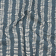 Cotton and Linen Canvas Print - Indigo Dash and Dot Stripes - British Imported