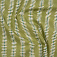 Cotton and Linen Canvas Print - Leaf Dash and Dot Stripes - British Imported
