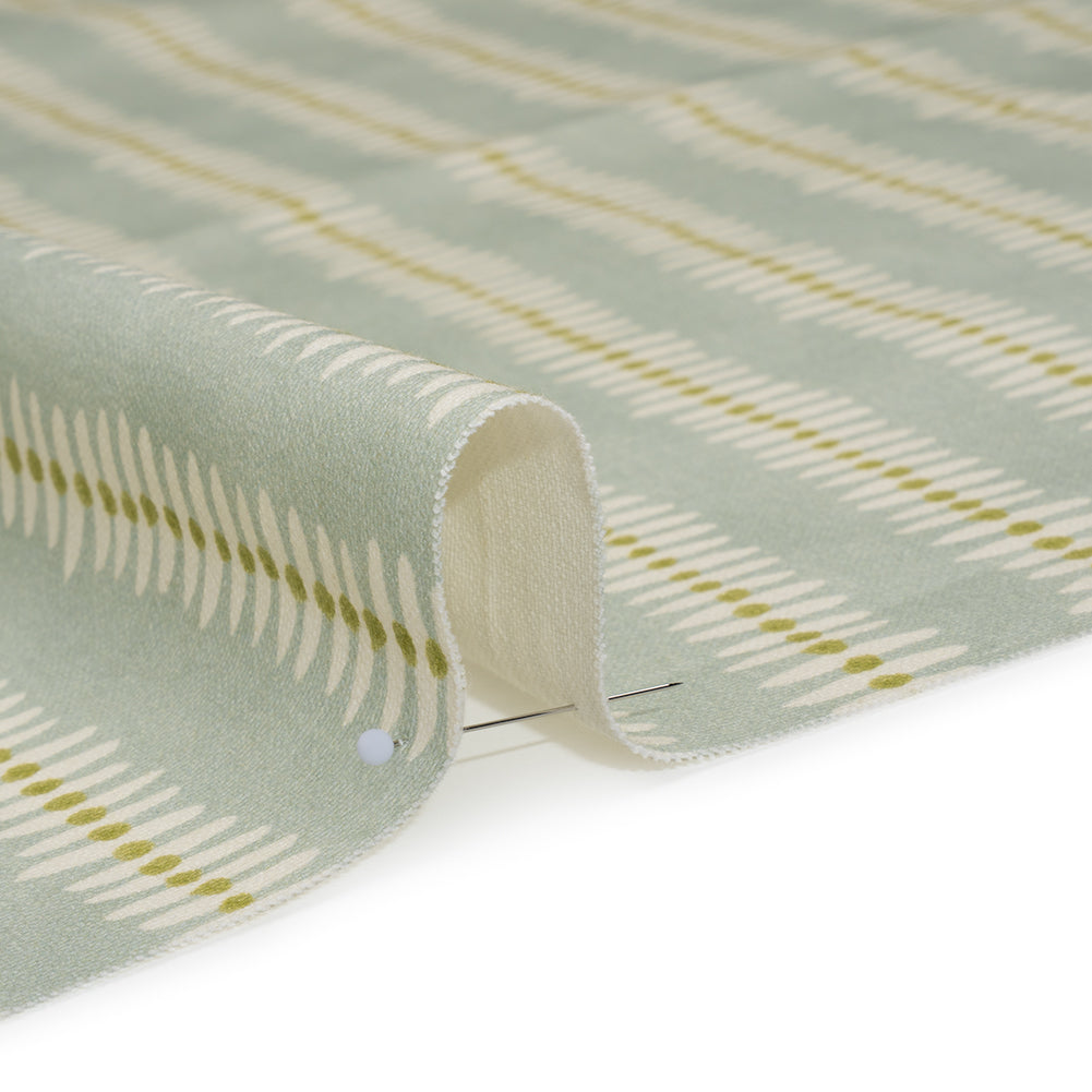 Cotton and Linen Canvas Print - Opal Dash and Dot Stripes - British Imported