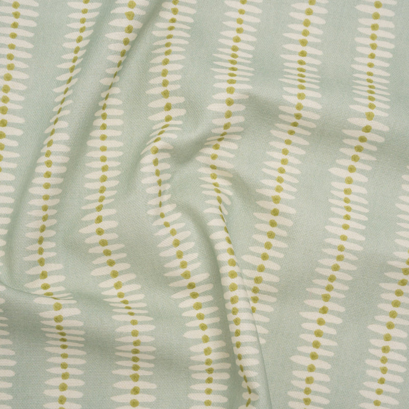 Cotton and Linen Canvas Print - Opal Dash and Dot Stripes - British Imported