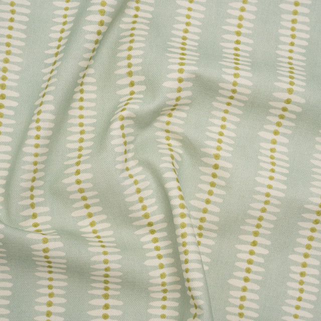 Cotton and Linen Canvas Print - Opal Dash and Dot Stripes - British Imported