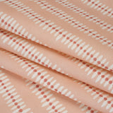 Cotton and Linen Canvas Print - Raspberry Dash and Dot Stripes - British Imported