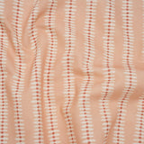 Cotton and Linen Canvas Print - Raspberry Dash and Dot Stripes - British Imported
