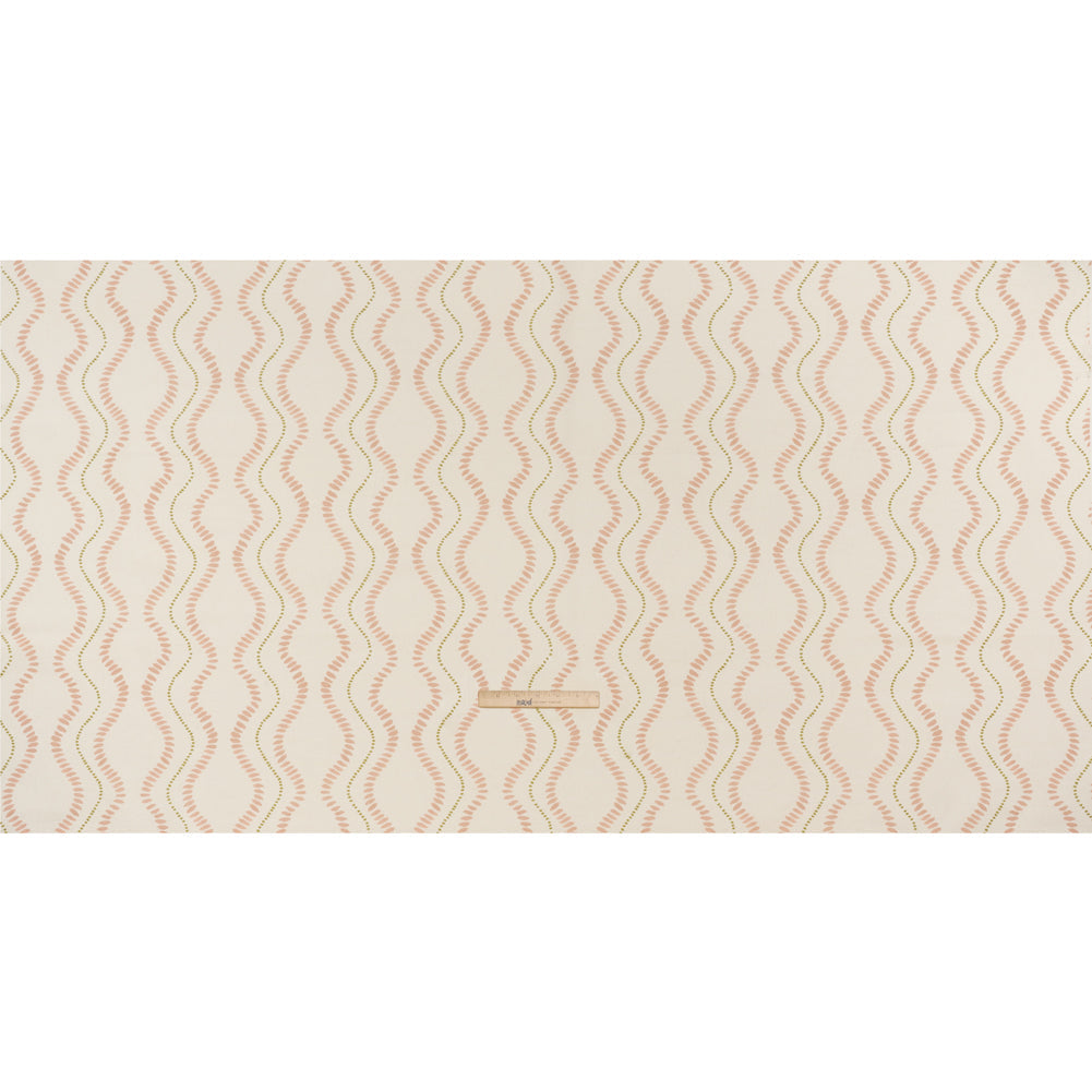 Cotton and Linen Canvas Print - Blossom Waves of Petal and Dots - British Imported