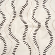 Cotton and Linen Canvas Print - Charcoal Waves of Petal and Dots - British Imported