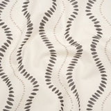 Cotton and Linen Canvas Print - Charcoal Waves of Petal and Dots - British Imported
