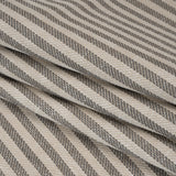 Polyester and Cotton Herringbone Twill - Charcoal Stripes - British Imported