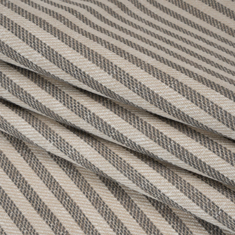 Polyester and Cotton Herringbone Twill - Charcoal Stripes - British Imported