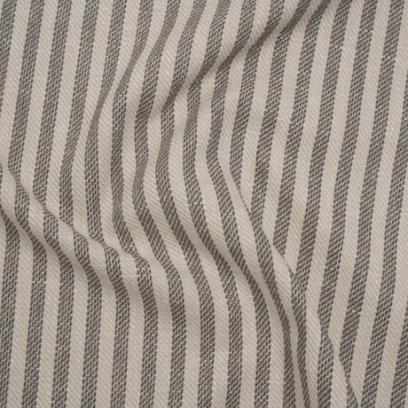 Polyester and Cotton Herringbone Twill - Charcoal Stripes - British Imported
