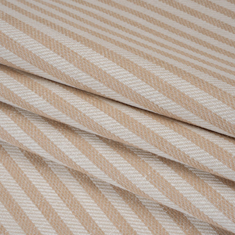 Polyester and Cotton Herringbone Twill - Dusky Pink Stripes - British Imported