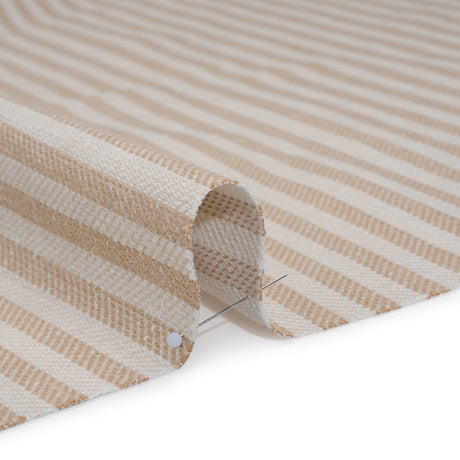 Polyester and Cotton Herringbone Twill - Dusky Pink Stripes - British Imported