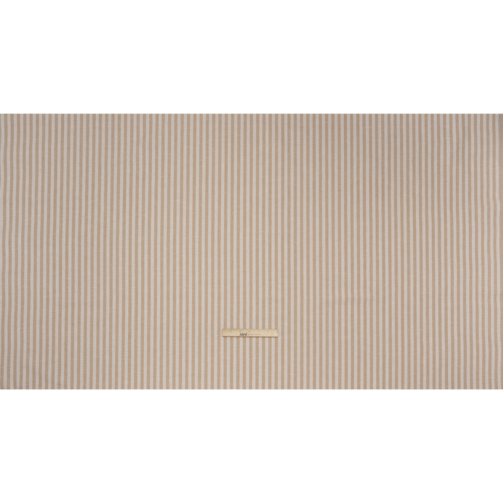 Polyester and Cotton Herringbone Twill - Dusky Pink Stripes - British Imported