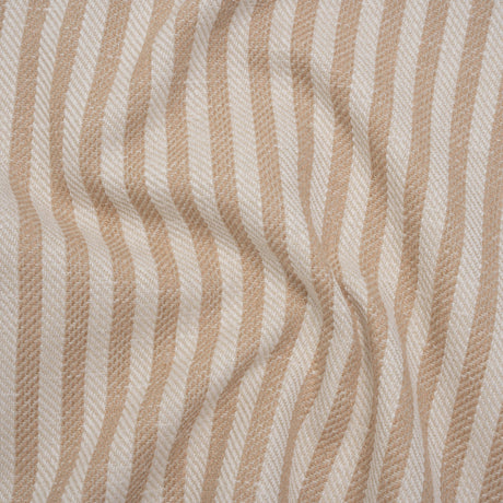 Polyester and Cotton Herringbone Twill - Dusky Pink Stripes - British Imported