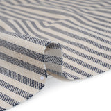 Polyester and Cotton Herringbone Twill - Indigo Stripes - British Imported