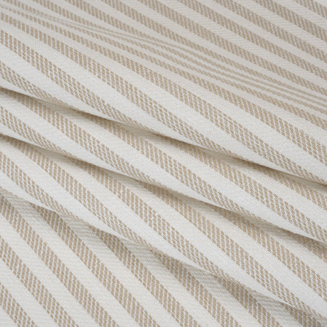 Polyester and Cotton Herringbone Twill - Natural Stripes - British Imported