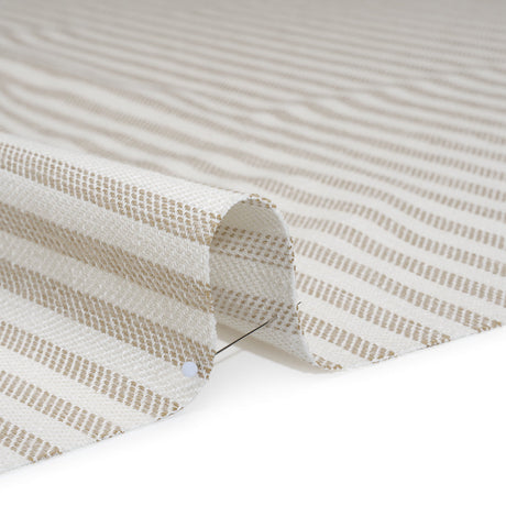 Polyester and Cotton Herringbone Twill - Natural Stripes - British Imported