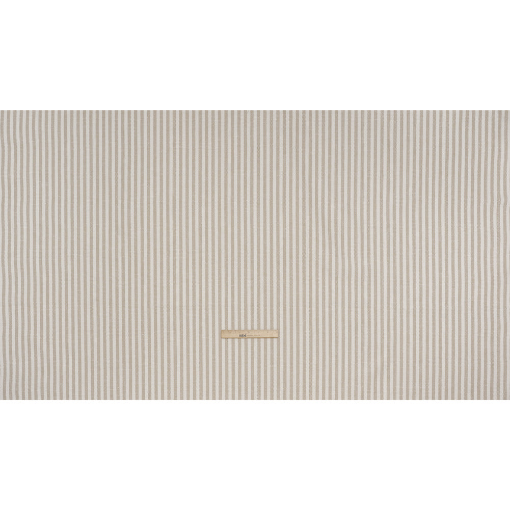 Polyester and Cotton Herringbone Twill - Natural Stripes - British Imported