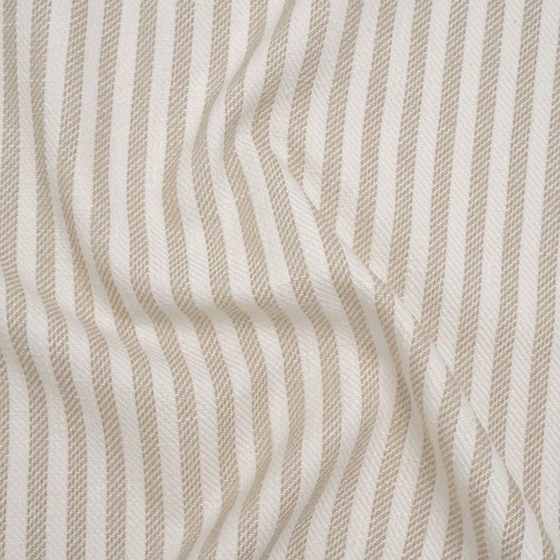 Polyester and Cotton Herringbone Twill - Natural Stripes - British Imported