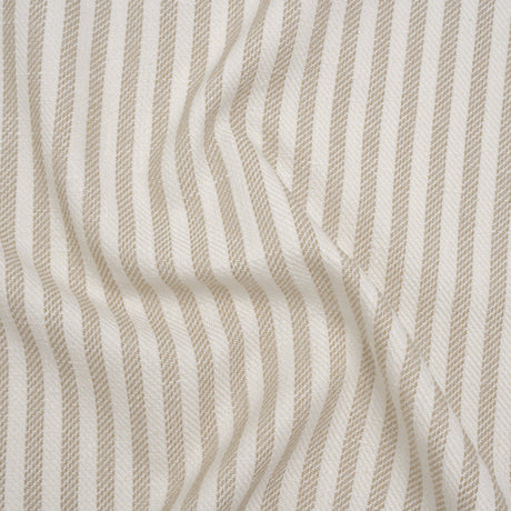 Polyester and Cotton Herringbone Twill - Natural Stripes - British Imported