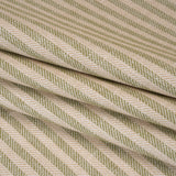 Polyester and Cotton Herringbone Twill - Olive Stripes - British Imported