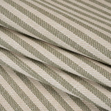 Polyester and Cotton Herringbone Twill - Sage Stripes - British Imported