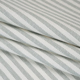 Polyester and Cotton Herringbone Twill - Seafoam Stripes - British Imported