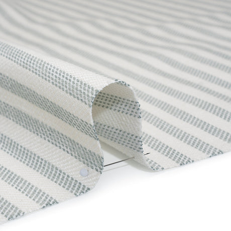 Polyester and Cotton Herringbone Twill - Seafoam Stripes - British Imported