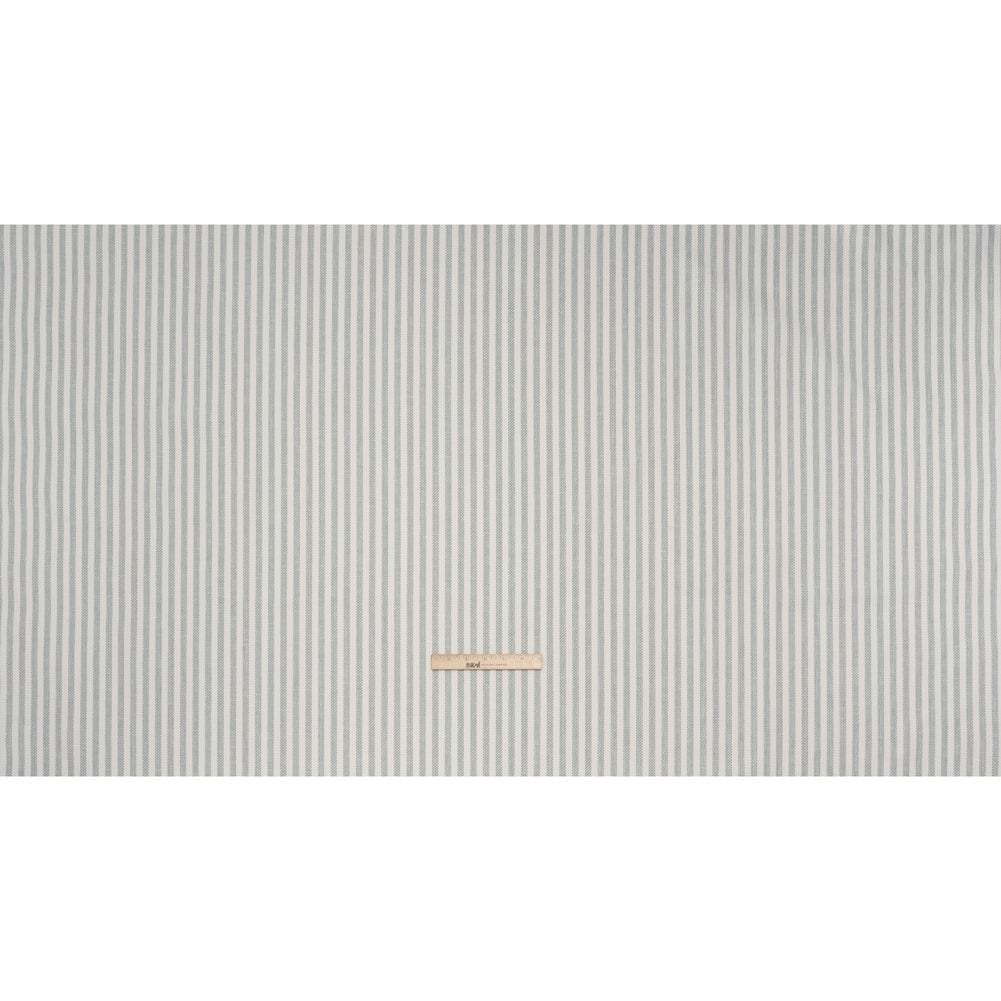 Polyester and Cotton Herringbone Twill - Seafoam Stripes - British Imported