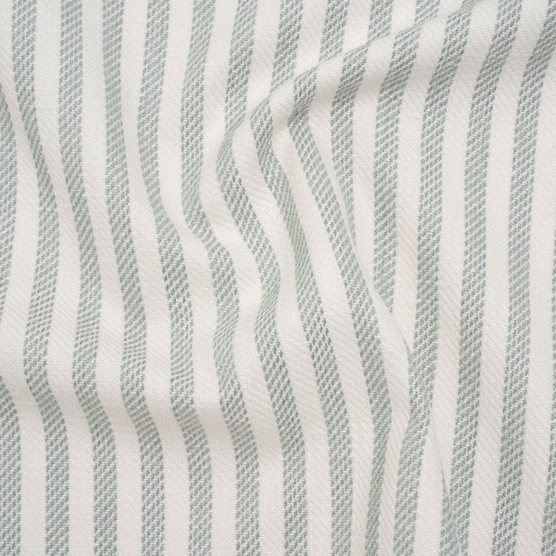 Polyester and Cotton Herringbone Twill - Seafoam Stripes - British Imported