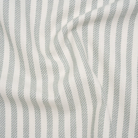 Polyester and Cotton Herringbone Twill - Seafoam Stripes - British Imported