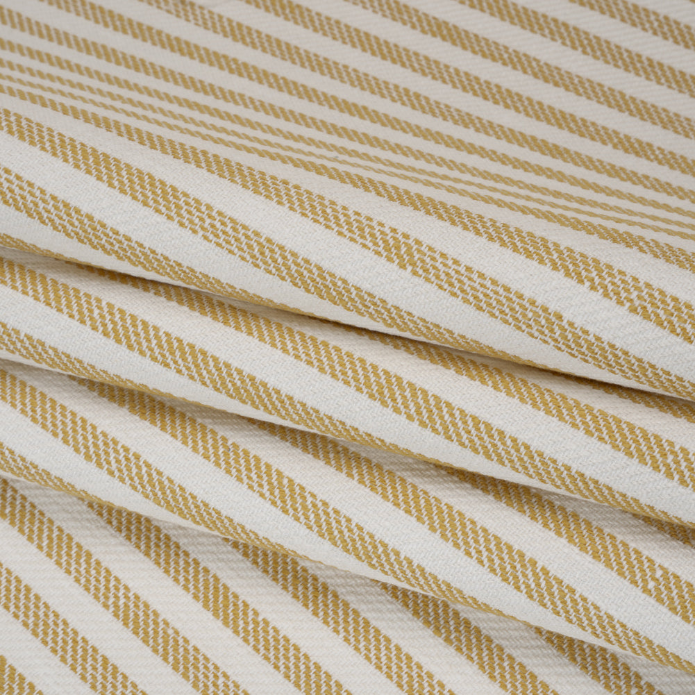 Polyester and Cotton Herringbone Twill - Sunflower Stripes - British Imported