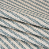 Polyester and Cotton Herringbone Twill - Teal Stripes - British Imported