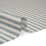 Polyester and Cotton Herringbone Twill - Teal Stripes - British Imported