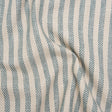 Polyester and Cotton Herringbone Twill - Teal Stripes - British Imported