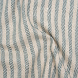 Polyester and Cotton Herringbone Twill - Teal Stripes - British Imported