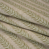 Polyester and Cotton Home Decor Jacquard - Olive Leafy Vine Stripes - British Imported