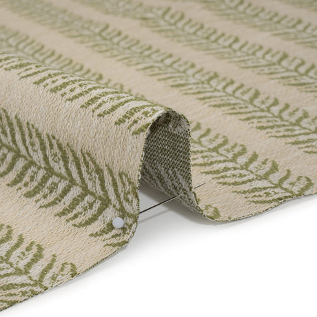 Polyester and Cotton Home Decor Jacquard - Olive Leafy Vine Stripes - British Imported