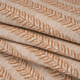 Polyester and Cotton Home Decor Jacquard - Tangerine Leafy Vine Stripes - British Imported