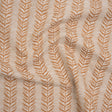 Polyester and Cotton Home Decor Jacquard - Tangerine Leafy Vine Stripes - British Imported