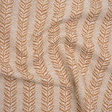 Polyester and Cotton Home Decor Jacquard - Tangerine Leafy Vine Stripes - British Imported