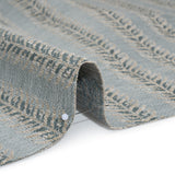 Polyester and Cotton Home Decor Jacquard - Teal Leafy Vine Stripes - British Imported