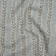 Polyester and Cotton Home Decor Jacquard - Teal Leafy Vine Stripes - British Imported