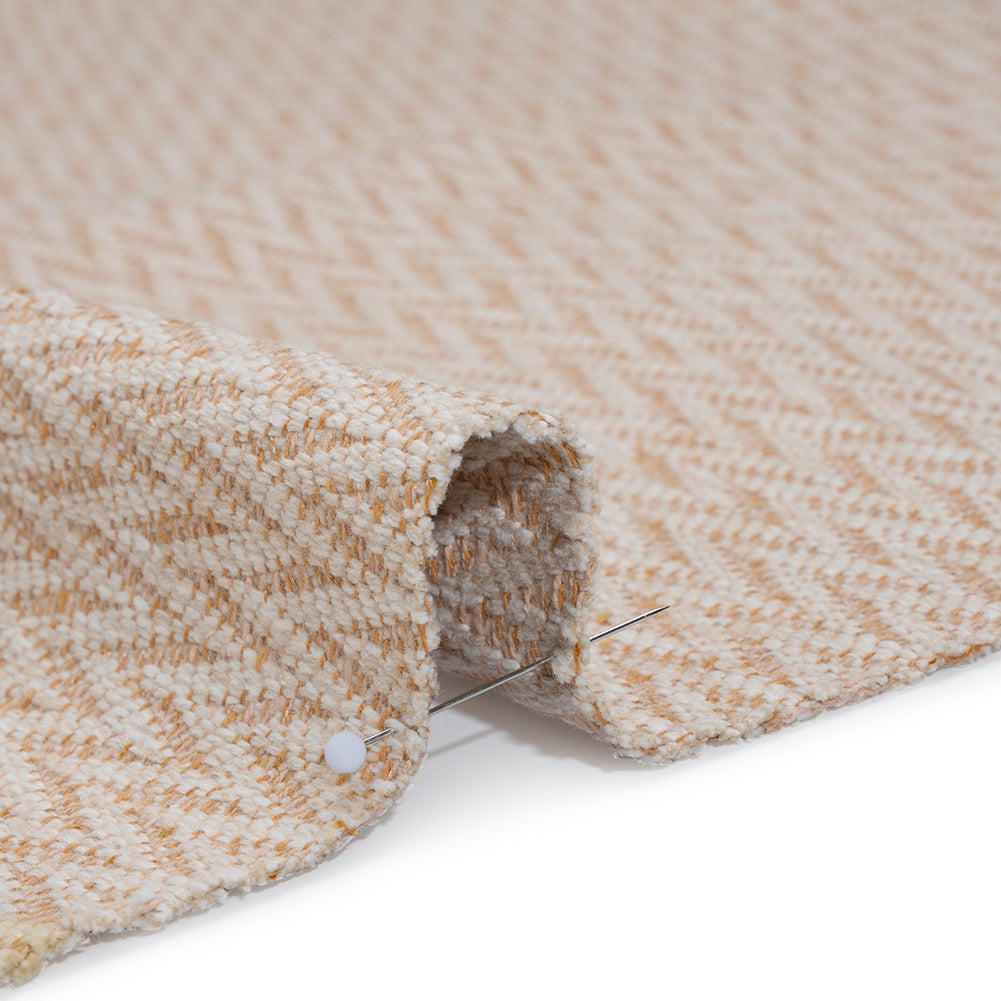 Polyester and Cotton Home Decor Jacquard - Tangerine Zig Zags - British Imported