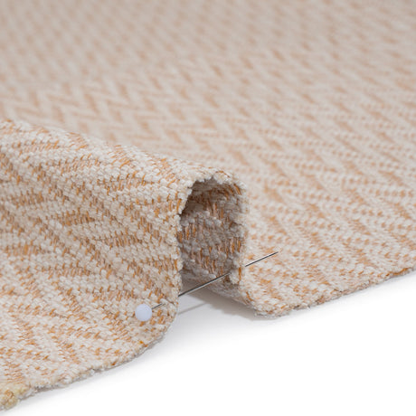 Polyester and Cotton Home Decor Jacquard - Tangerine Zig Zags - British Imported