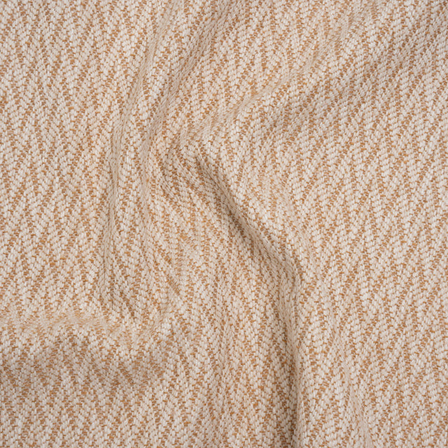 Polyester and Cotton Home Decor Jacquard - Tangerine Zig Zags - British Imported