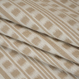 Polyester and Cotton Home Decor Jacquard - Natural Ikat Squares in Stripes - British Imported