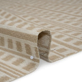 Polyester and Cotton Home Decor Jacquard - Natural Ikat Squares in Stripes - British Imported