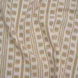 Polyester and Cotton Home Decor Jacquard - Natural Ikat Squares in Stripes - British Imported